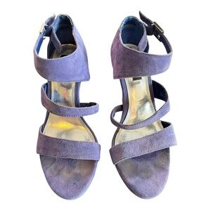 Gorgeous, WHBM Blue Suede, Strappy Heels, Size 7M